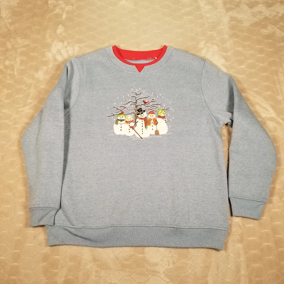 De Colección Shenanigans Navidad Muñeco de Nieve Sudadera Pullover Talla Lg Feo Navidad Foto 1 de 4