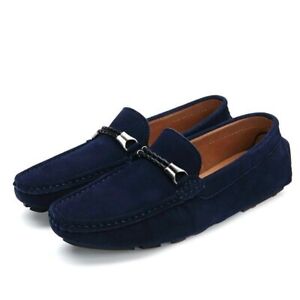 Men Shoes Suede Shoes Men Handmade Genuine Leather Mens Loafers Slip on Flats 