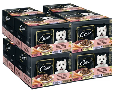 192x100g Cesar Feines Hundefutter Nassfutter Frischebeutel Selection in Sauce - Bild 1 von 4