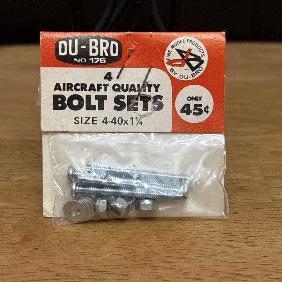 Du-Bro - 4 pc Aircraft Quality Bolt Set - Size: 4-40x1 1/4 - #176 - NIB - Image 1 of 3