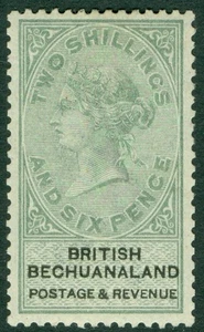 SG 17 Bechuanaland 1888. 2/6 green & black. Very lightly mounted mint CAT £85 - Picture 1 of 1