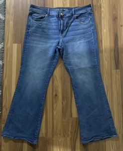 American Eagle Jeans Womens 22 Long Kick Boot Super Stretch Flare Denim Pants - Picture 1 of 7