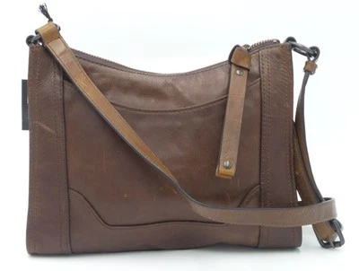 Frye Melissa Zip Satchel Leather Handbag Dark Brown Foto 1 de 4