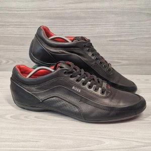 Hugo Boss Racing Zapatillas Hombre 11 Reino Unido Cuero Negro Fibra de Carbono - Imagen 1 de 13