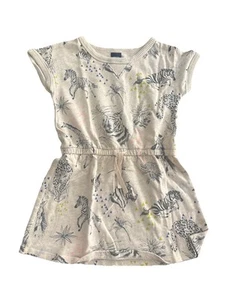 Baby Gap girls Print sweatshirt Dress Size 4t Safari In Oatmeal Heather - Picture 1 of 4