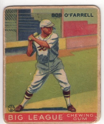 1933 Goudey Big League Chewing Gum Bob O'Farrell #34 - Image 1 of 2