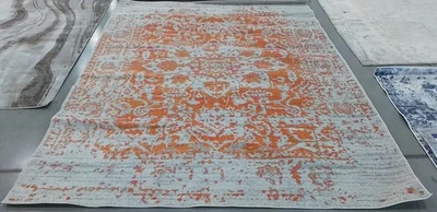 ORANGE / IVORY 8'-0" x 10'-0" Back Stain Rug, Reduced Price 1172782265 MAD603P-8 - Image 1 of 4