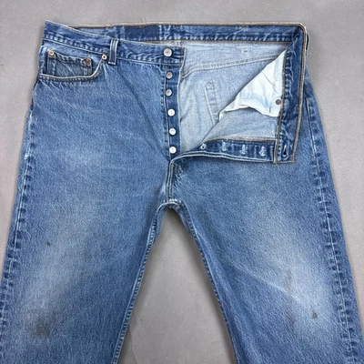Vintage Levis 501 Jeans Mens 40x28 Blue 90s Made USA Denim Pant Faded (Tag42x34) - Image 1 of 4