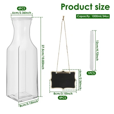 Beverage Serveware Carafe Solid Clear Glass Pitcher Square Glass Carafe Farhz - Image 1 of 4