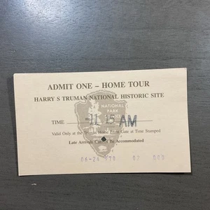 24 Jun 1970 Harry’s Truman National Site Home Tour Ticket B43 - Picture 1 of 3