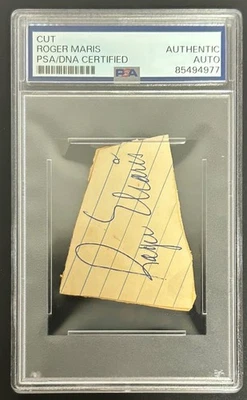 Roger Maris Signed Auto Cut New York Yankees PSA DNA 977 - Image 1 of 3