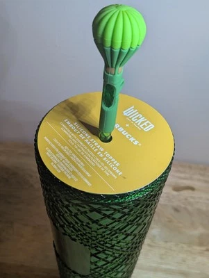 BRAND NEW Starbucks Wicked Emerald City Tumbler Balloon Topper Wizard Oz Coffee - Image 1 of 4