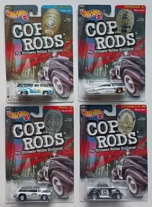 Lot of 4 1999 Hot Wheels Cop Rods 56 Ford Truck-59 Impala-Chevy Nomad-34 Coupe - Picture 1 of 9