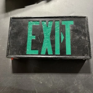 Exit Sign Black And Green, Looks Brand New - Picture 1 of 3