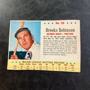 1963 Post Cereal #59 BROOKS ROBINSON Baltimore Orioles HOF STAR VINTAGE EX ! - Picture 1 of 8