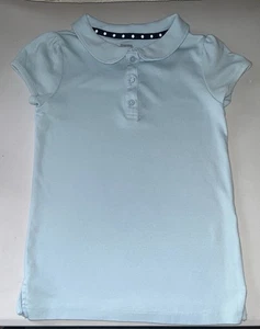 School Uniform Girls Polo Shirt Lt Blue Sz 7 - Picture 1 of 5