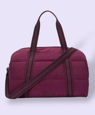 Victoria's Secret PINK Quilted Puffer Duffle Weekender Gym Bag Wild Rose - Image 1 of 4
