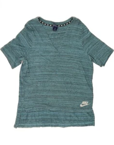 NIKE Womens T-Shirt Top UK 14 Medium Blue Flecked Rayon QB15 - Picture 1 of 3