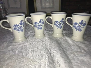 RARE Set of 4 PFALTZGRAFF YORKTOWNE Pedestal LATTE COFFEE Handled MUG Cup 6"Tall - Picture 1 of 17