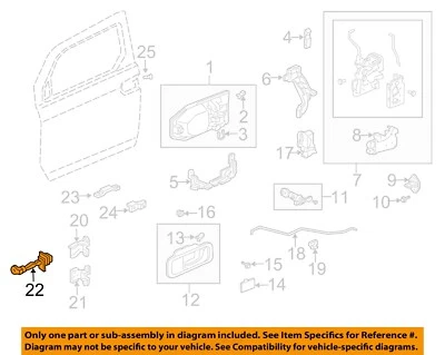 Elemento puerta delantera derecha HONDA OEM 03-11 72340SCVA01 Foto 1 de 2