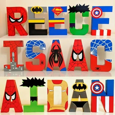 Childrens personalised letters names. Avengers Marvel superhero boys batman gift - Image 1 of 4