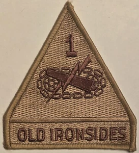 US Army 1st ARMORED Division OLD IRONSIDES DESERT Patch SSI ORIGINAL USGI NOS - Picture 1 of 2