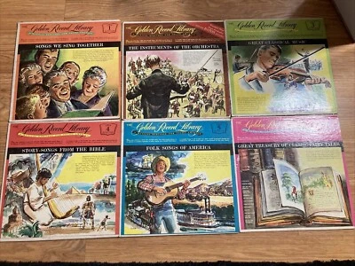 Golden Record Library Set of 7 Albums 1-5,7 Vinyl Record Lot - Image 1 of 4