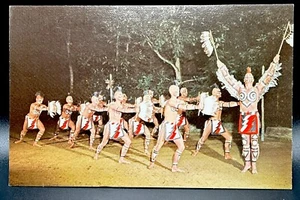 Native American Postcard Cherokee Indian Eagle Dance “Unto These Hills.” Vintage - Picture 1 of 4