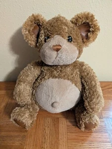 Vintage First & Main Plush Bear CHUMLEY Brown Leather Feet Ears Belly Button 13" - Picture 1 of 7