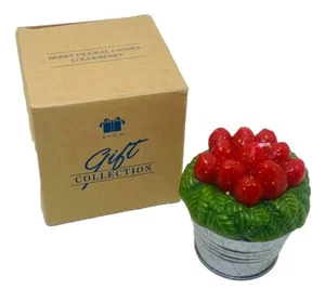 AVON Beere figürliche Kerze silberfarben Eimer Erdbeeren NEU im Karton - Bild 1 von 6