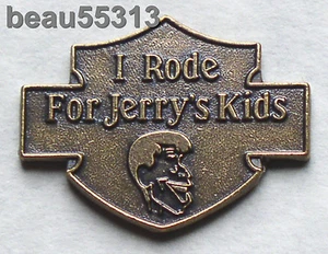 ⭐AMF-HARLEY DAVIDSON 1980-1981 "I RODE FOR JERRYS KIDS" JERRY LEWIS MDA PIN - Picture 1 of 2