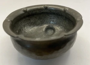 Vintage Dansk Kunst Dose Danish Pewter Salzkessel - 7 cm - handgehämmert - Bild 1 von 10