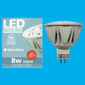 8x 8W (=50W) LED MR16, 12V, GU5.3, Warm White Reflector Spot Light Bulb Lamps - Picture 1 of 6