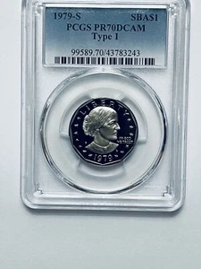 1979-S Susan B. Anthony Dollar PCGS PR70DCAM Type 1 - Picture 1 of 12