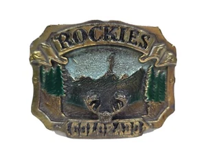 Hebilla de cinturón Colorado Rockies años 80 The Great American Chicago Buckle Co. SN#144 - Imagen 1 de 4