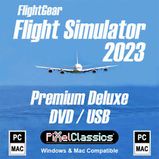 Flight Simulator 2023 X DELUXE FlightGear Aircraft Plane Helicopter Sim DVD USB