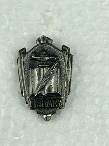 Vintage Sterling Silver - Library Pin - Picture 1 of 5