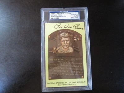 Pee Wee Reese Autograph Signed Auto Gold Hall of Fame Postcard PSA/DNA Dodgers - Image 1 of 3