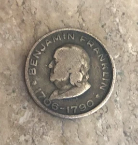 Vintage Bronze Token: 1706-1790 Benjamin Franklin ; Franklin Memorial Souvenir - Picture 1 of 2