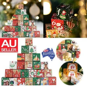 24pcs Christmas Advent Calendar Gift Box Kids Xmas Party Decor New Year Gift TK - Picture 1 of 17
