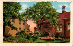 Quadrangle of ST. BENEDICT THE MOOR Milwaukee, Wisconsin WI c1941 Postcard - Picture 1 of 2