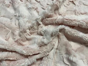 De Lujo Felpa Corta Piel Sintética Tejido Ondulado Rosa - Imagen 1 de 1