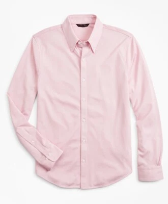 NWT Brooks Brothers Premium Extra-Fine Supima Cotton Pique BD Shirt Size S Pink - Image 1 of 4