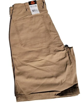 Pantalones cortos de trabajo de pato flexibles lavados vintage de paredes. Entrepierna de 11 pulgadas. 36 caqui Foto 1 de 4