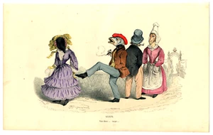 17. Caricature Engraving Signed Grandville. "The Metamorphoses of the Day, 1869" - Picture 1 of 2