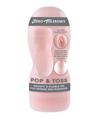Evolved: Zero Tolerance Pop & Toss Squeezable Realistic Stroker- Light Pink - Image 1 of 4