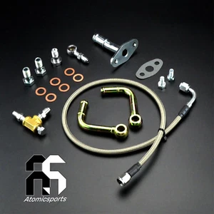 Turbo Oil Water Line For Saab / Volvo M12x1.5 Oil Feed & M12x1.5 90DEG Coolant - Bild 1 von 4