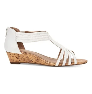 Womens Charter Club Ginifur White Wedge Sandals Dressy Heels NEW - Picture 1 of 3