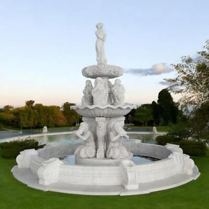 HAND CARVED MARBLE FIGURATIVE ESTATE FOUNTAIN - NJP2-20 - Picture 1 of 1