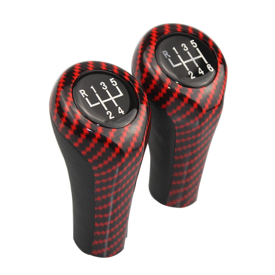 Gear Shift Knob Red Carbon Fiber For BMW E92 E91 E36 E46 F30 E60 E61 E28 E34 E39 Foto 1 de 4